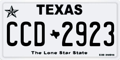 TX license plate CCD2923