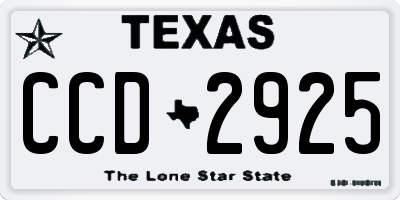 TX license plate CCD2925