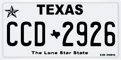 TX license plate CCD2926