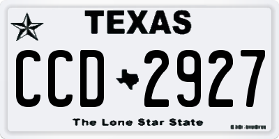 TX license plate CCD2927