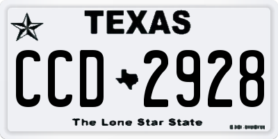 TX license plate CCD2928