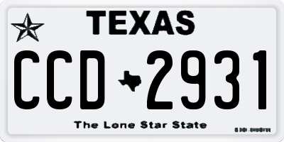 TX license plate CCD2931