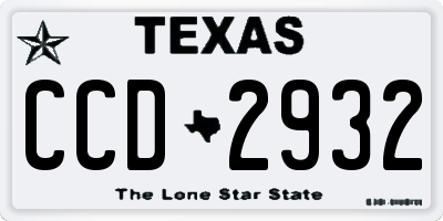 TX license plate CCD2932