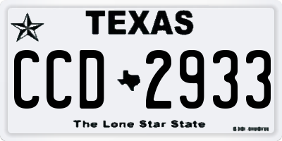 TX license plate CCD2933