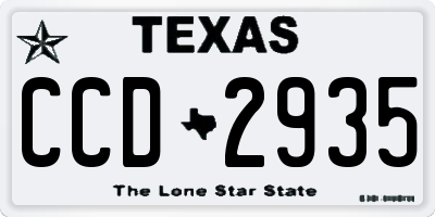 TX license plate CCD2935
