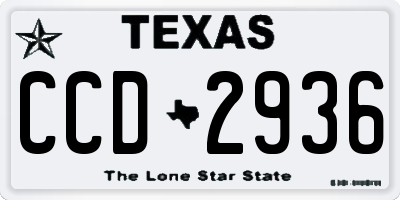 TX license plate CCD2936