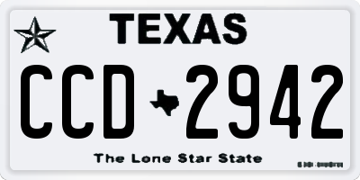 TX license plate CCD2942