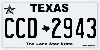 TX license plate CCD2943