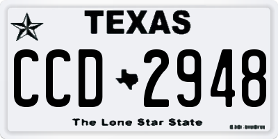 TX license plate CCD2948