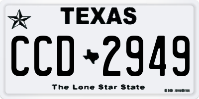 TX license plate CCD2949