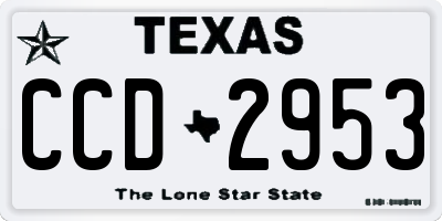 TX license plate CCD2953