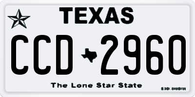 TX license plate CCD2960