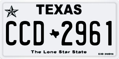 TX license plate CCD2961