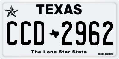 TX license plate CCD2962