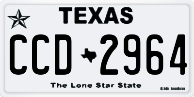 TX license plate CCD2964