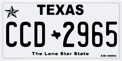 TX license plate CCD2965