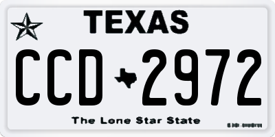 TX license plate CCD2972