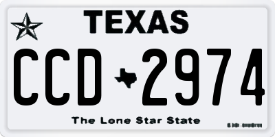 TX license plate CCD2974