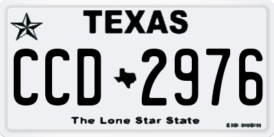 TX license plate CCD2976