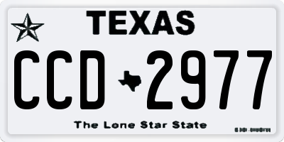 TX license plate CCD2977