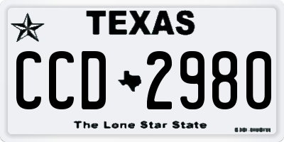TX license plate CCD2980