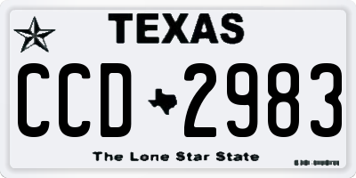 TX license plate CCD2983