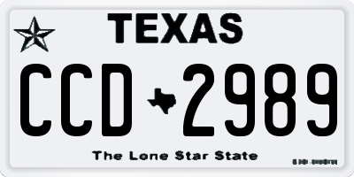 TX license plate CCD2989