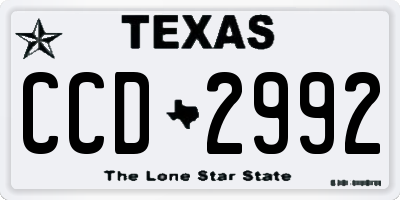 TX license plate CCD2992