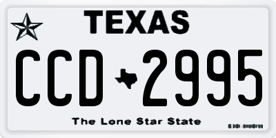 TX license plate CCD2995