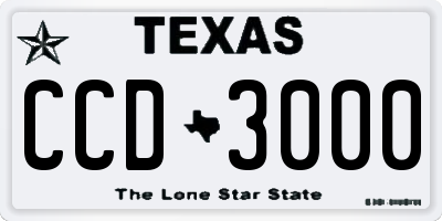 TX license plate CCD3000