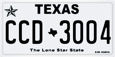 TX license plate CCD3004