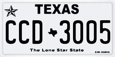 TX license plate CCD3005