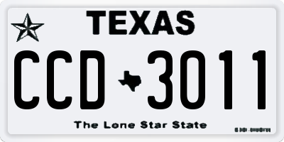 TX license plate CCD3011