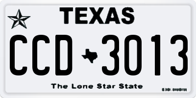 TX license plate CCD3013