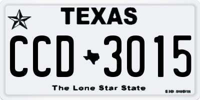 TX license plate CCD3015