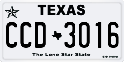 TX license plate CCD3016