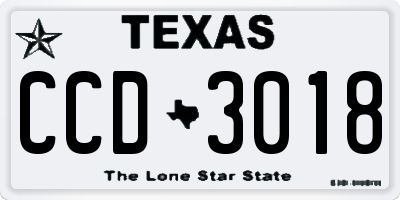 TX license plate CCD3018