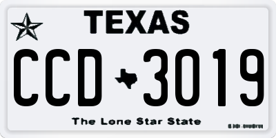 TX license plate CCD3019