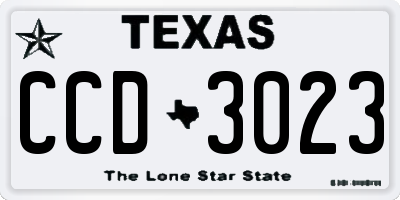 TX license plate CCD3023