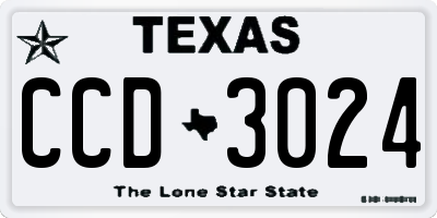 TX license plate CCD3024