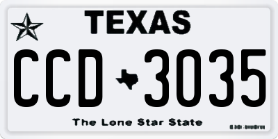 TX license plate CCD3035