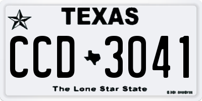 TX license plate CCD3041
