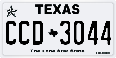 TX license plate CCD3044