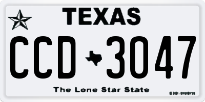 TX license plate CCD3047