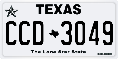 TX license plate CCD3049