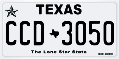 TX license plate CCD3050