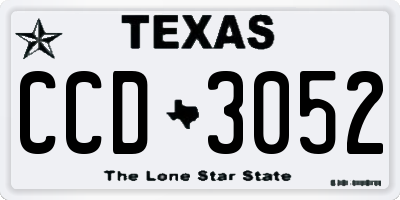 TX license plate CCD3052