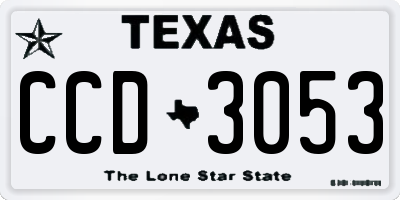 TX license plate CCD3053