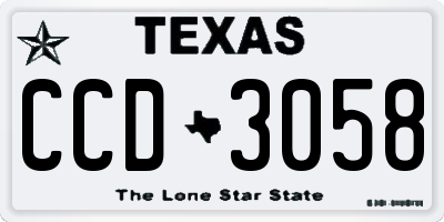 TX license plate CCD3058