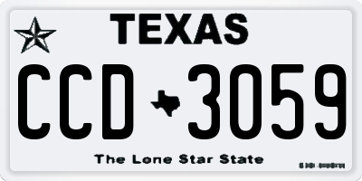TX license plate CCD3059